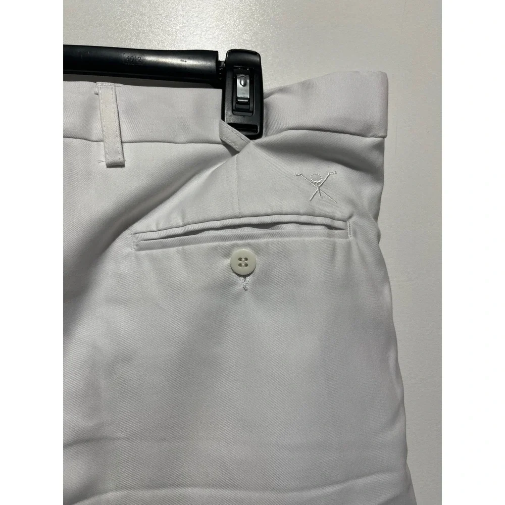 Bocaccio Golf Mens White Pleated Performance Shorts Classic Fit size 34